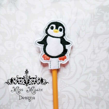 Pencil Topper baby Penguin ITH Embroidery design file