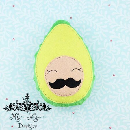 Mr. Avocado Stuffed Stuffie 3 sizes ITH Embroidery Design File
