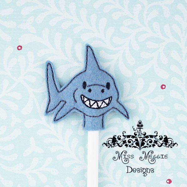 Shark Jaws sea Pencil Topper ITH Embroidery design file