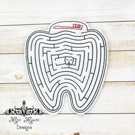 Tooth Maze color ITH Embroidery design file