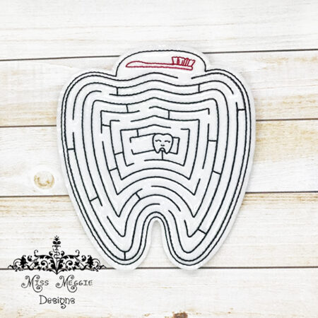 Tooth Maze color ITH Embroidery design file
