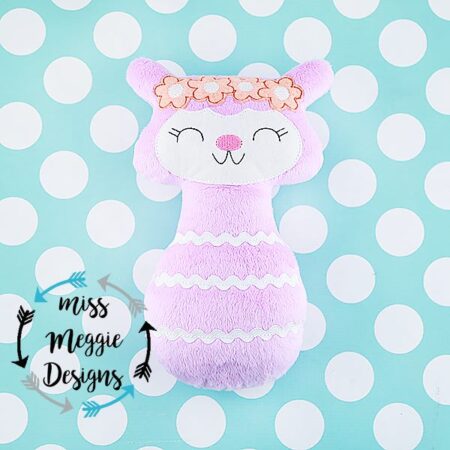 Flower crown llama Stuffie ITH Embroidery design file