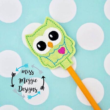 Cute Owl Pencil Topper ITH Embroidery design file