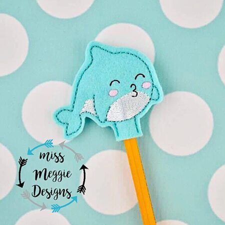 Kissy Whale Pencil Topper ITH Embroidery design file