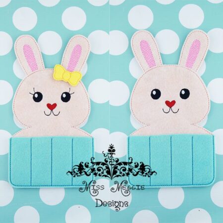 Cute bunny crayon holder ITH Embroidery design