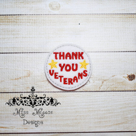 Thank you Veterans feltie ITH Embroidery design file