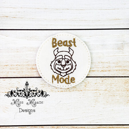 Beast Mode feltie ITH Embroidery design file
