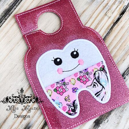 Tooth Pocket Door Hanger embroidery Design file