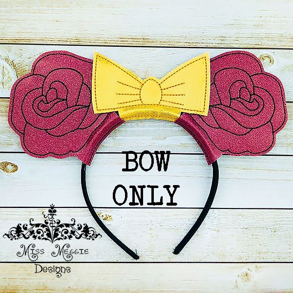 Bow Dress up Headband slide on ITH Embroidery design