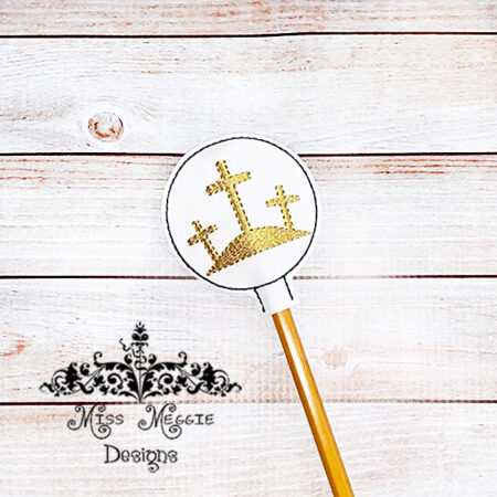 Easter Cross Pencil topper ITH Embroidery design file