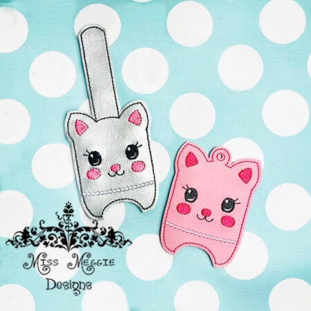 Hand Sanitizer Holder BBW Pretty Kitty ITH Embroidery design
