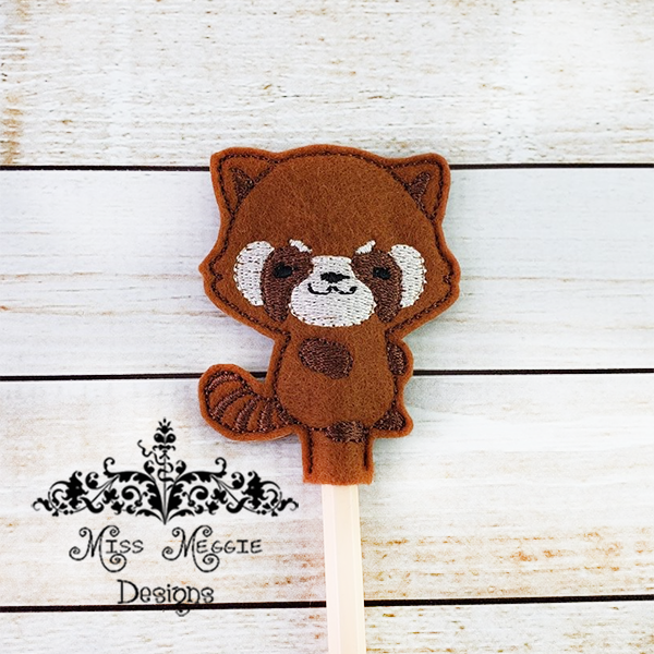 Red Panda Pencil topper ITH Embroidery design file