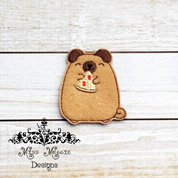 Fat Pug Dog 2 Pizza puppy Feltie ITH design digital file | Miss Meggie  Designs