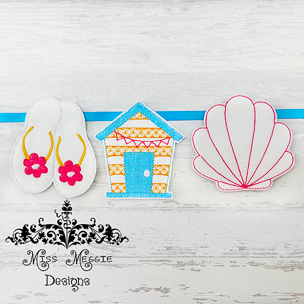 Summer Time Banner Set ITH Embroidery design file