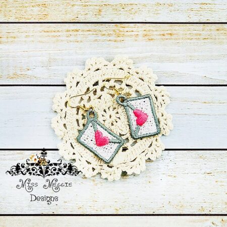 FSL free standing lace love Letter charm ITH Embroidery design