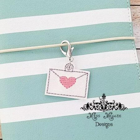Envelope love letter heart Feltie Charm ITH Embroidery design