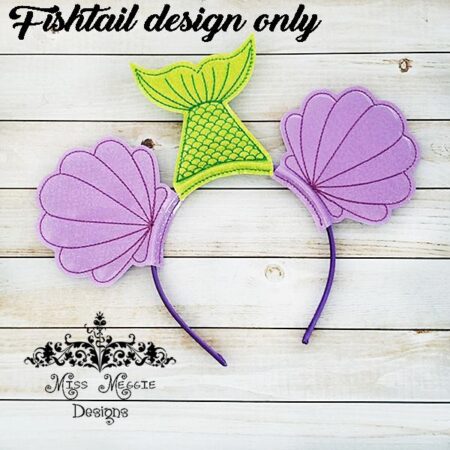 Fishtail Dress up Headband slide on ITH Embroidery design