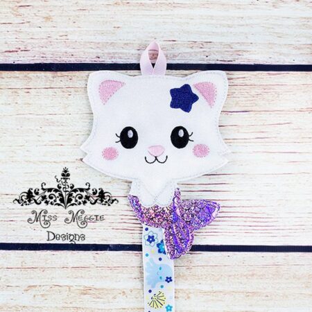CatFish kitty  Hair bow holder ITH Embroidery design file