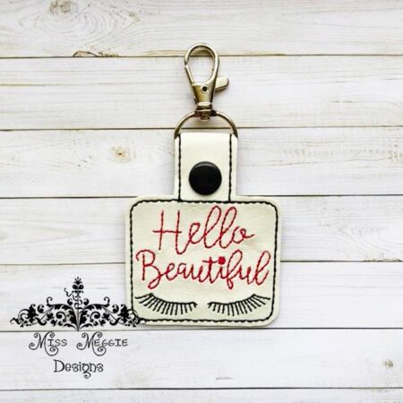 Hello Beautiful snaptab ITH Embroidery design file