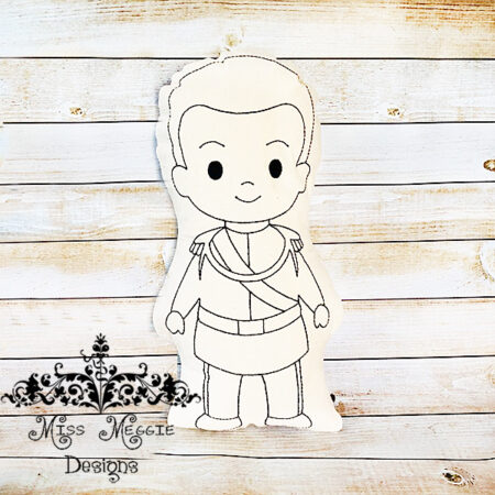 Doodle doll coloring stuffie Prince Charm ITH Embroidery file