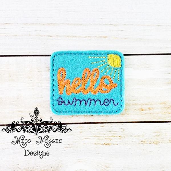 digital download for embroidery machines Hello Summer zip file Feltie Design