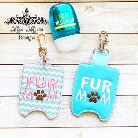 Hand Sanitizer Holder BBW Fur Mom Dog ITH Embroidery design