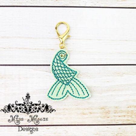 Fish Tail Feltie Charm ITH Embroidery design