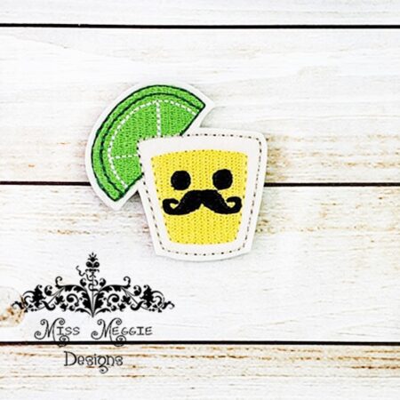 Tequila Mexico Mustache feltie ITH Embroidery design file