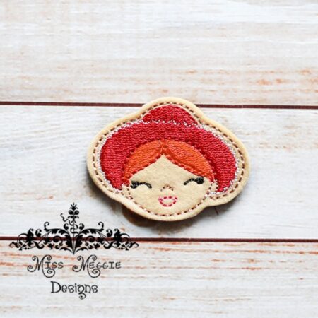 Toy Cowgirl Doll  feltie ITH Embroidery design file