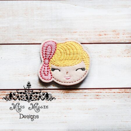 Toy Bo Peep Girl Doll  feltie ITH Embroidery design file