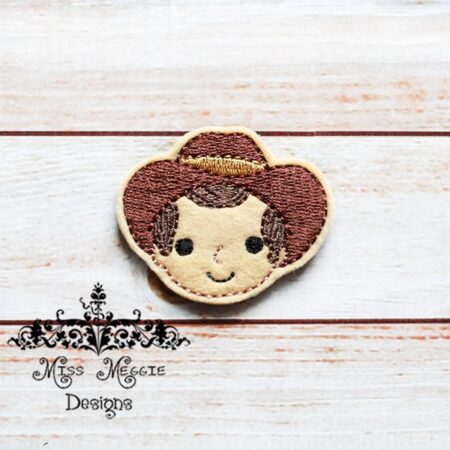 Toy Cowboy Doll feltie ITH Embroidery design file