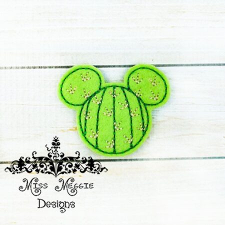 Mouse head Cactus summer feltie ITH Embroidery design file