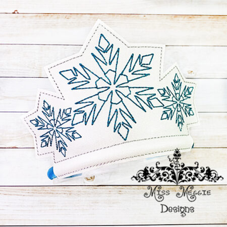 Snowflake Princess Tiara Crown ITH Embroidery design file