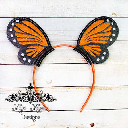 Butterfly Headband Ears set ITH Embroidery design file