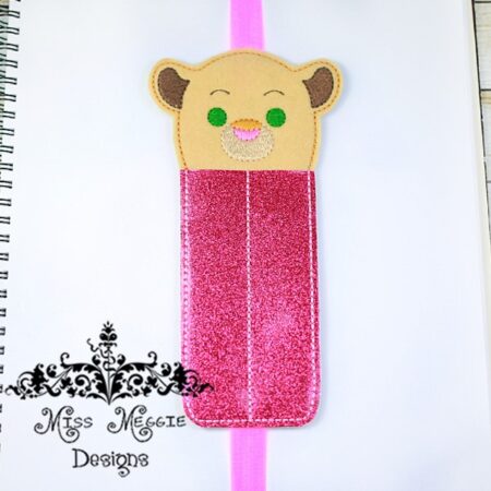 Pen holder baby king Lion Girl ITH Embroidery design file