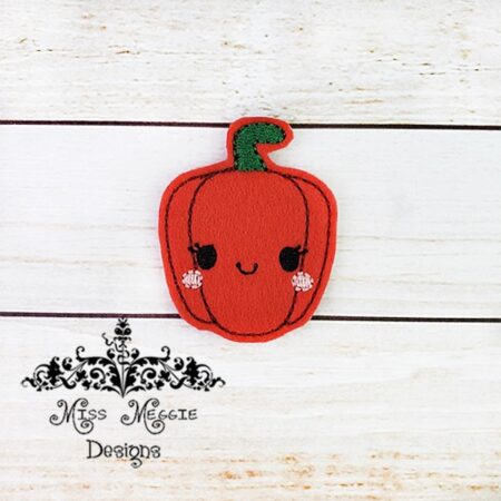Cooking Bell Pepper kawaii feltie ITH Embroidery design file