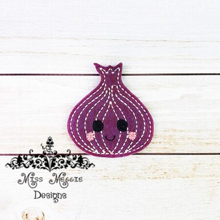 Cooking Red Onion kawaii feltie ITH Embroidery design file