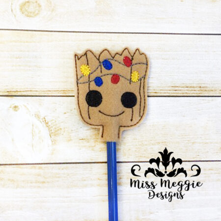 Pencil Topper Grootie with light ITH Embroidery design file