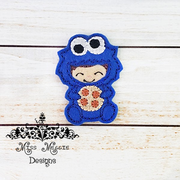 Sesame Kid in Costume Cookie feltie ITH Embroidery design file