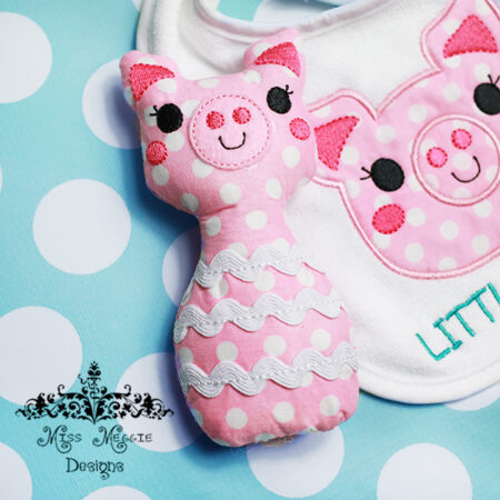Piggy Baby Rattle Stuffie  ITH Embroidery design file