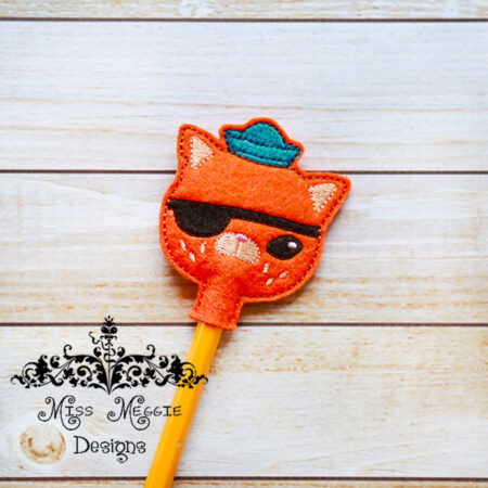 Pirate Cat Pencil Topper ITH Embroidery design file