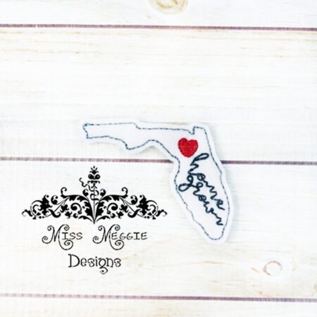 Home Grown Florida feltie ITH Embroidery design file