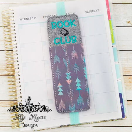 Pen holder Book Club ITH Embroidery design file
