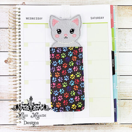 Pretty Kitty Pen holder ITH Embroidery design file