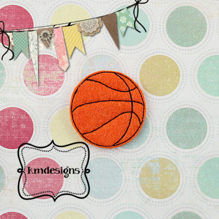 Basketball feltie ITH Embroidery design file