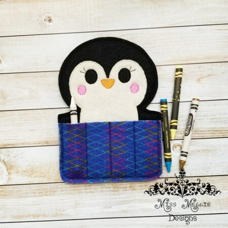 Penguin Crayon Holder ITH Embroidery design file