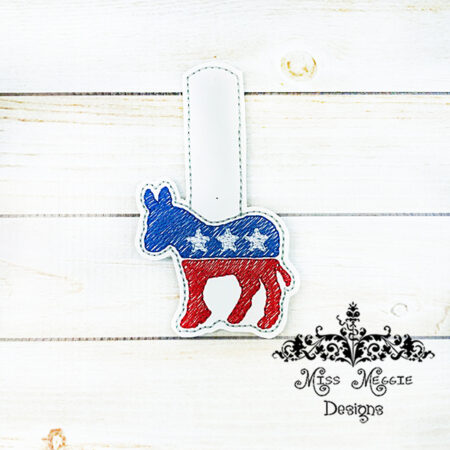 Donkey logo snaptab American ITH Embroidery file