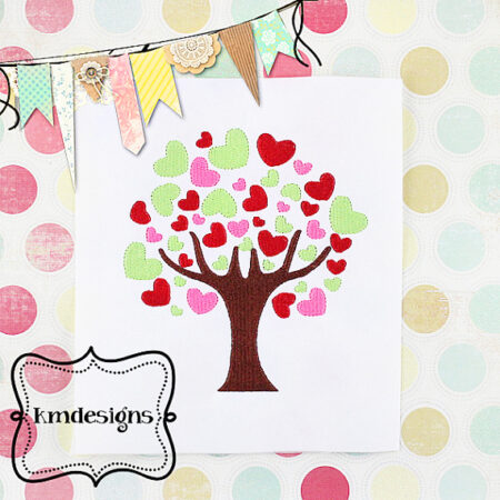 Love Heart Tree Fill ITH Embroidery design file