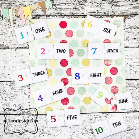 Learning Number Puzzle Set ITH Embroidery Digital design