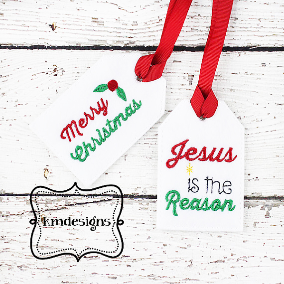 Merry Christmas with tag pocket Gift Tag Design